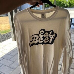 Comfort Colors Eat Beef Long Sleeve Graphic Tee Size XL